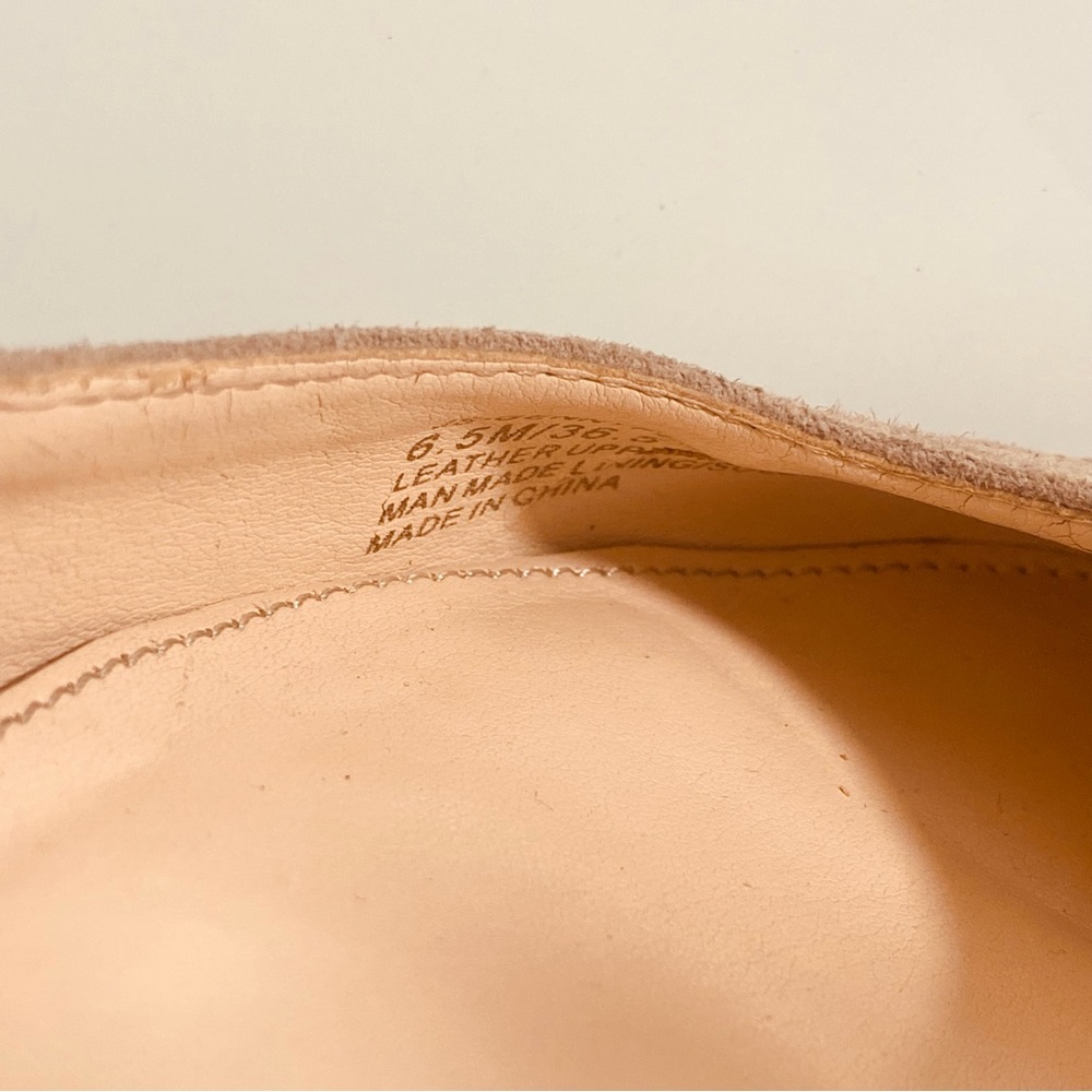 Jessica Simpson Tan Suede Ballet Flats Size 61/2M Straps Comfy Round Toe Ballet - Picture 10 of 12